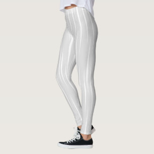 Leggings Brillantes llamas únicas de blanco