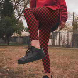 Leggings Brillantes Navidades de cheques negros rojos pajam