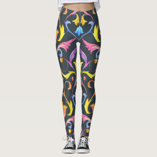 Leggings Brillo barroco: Encanto Vintage colorido.