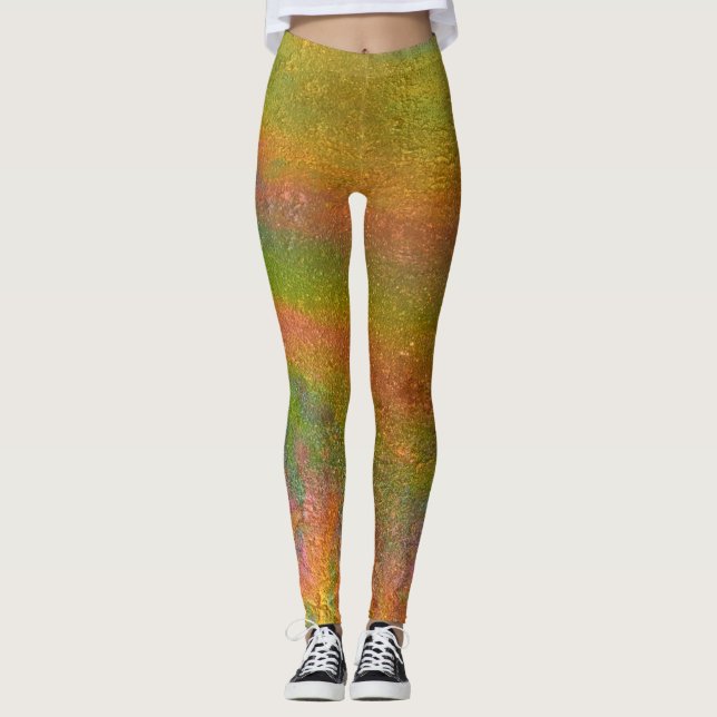 Leggings Brillo de aceite de arcoíris iridiscente colorido (Anverso)