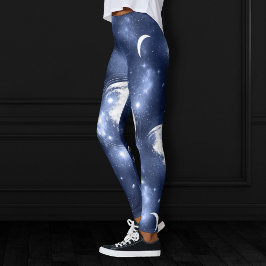 Leggings Brillo de luz lunar | Fases lunares en las nubes d