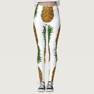 Leggings Brillo de piña: Ilustracion tropical de verano