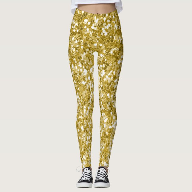 Leggings Brillo dorado glamuroso (Anverso)