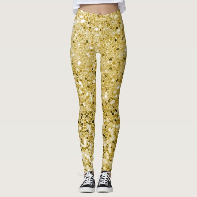Leggings Brillo dorado glamuroso (Anverso)