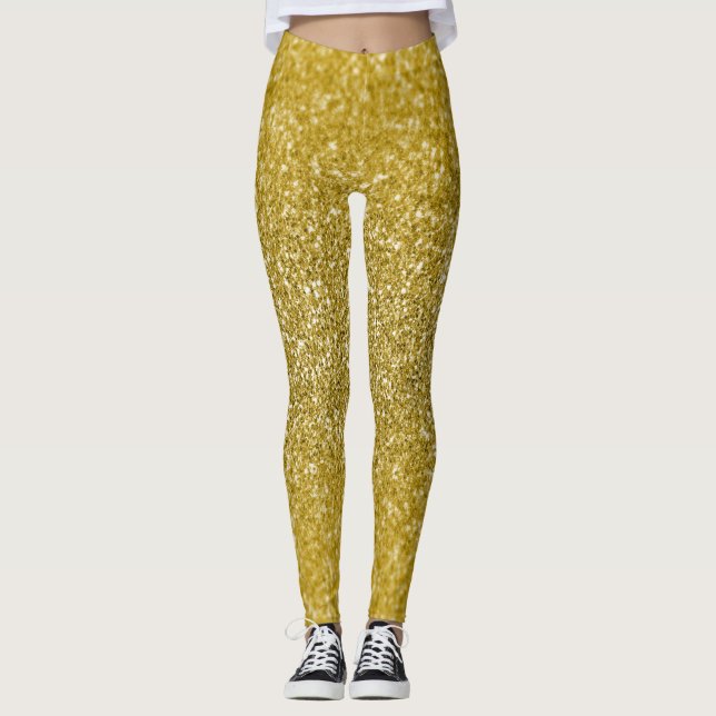 Leggings Brillo dorado glamuroso (Anverso)