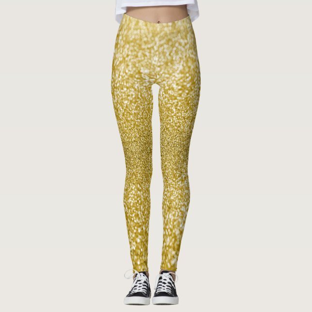 Leggings Brillo dorado glamuroso (Anverso)
