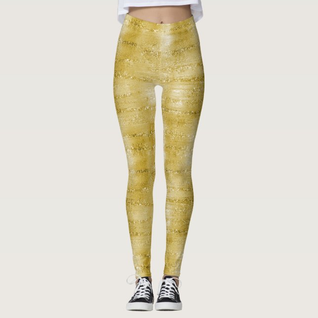 Leggings Brillo dorado glamuroso (Anverso)