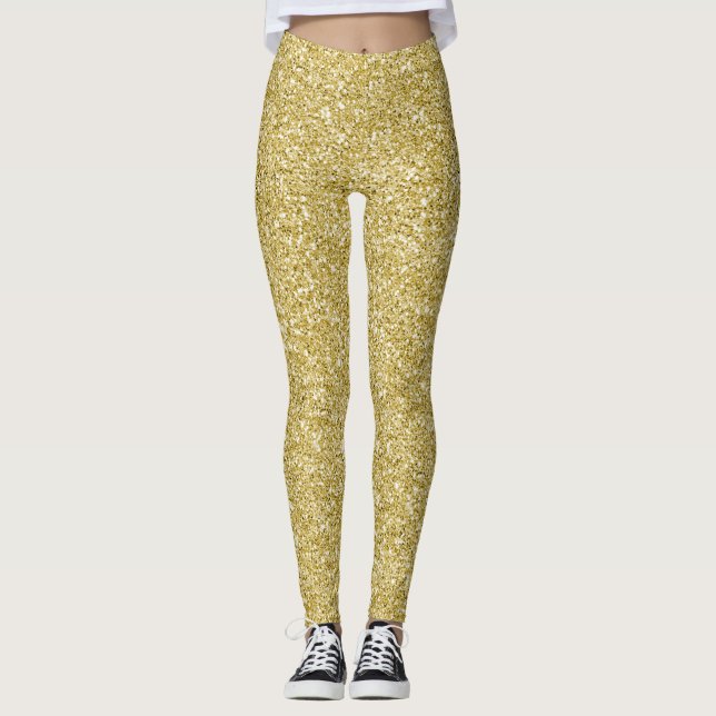 Leggings Brillo dorado glamuroso (Anverso)