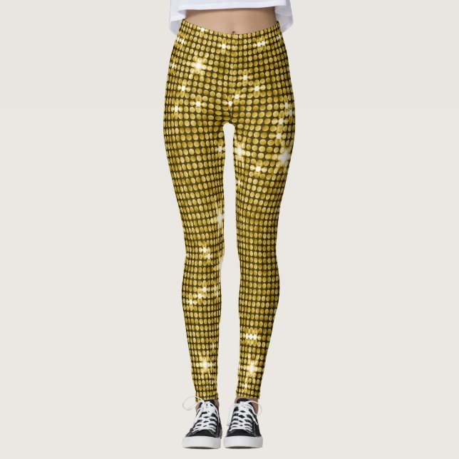 Leggings Brillo dorado glamuroso (Anverso)
