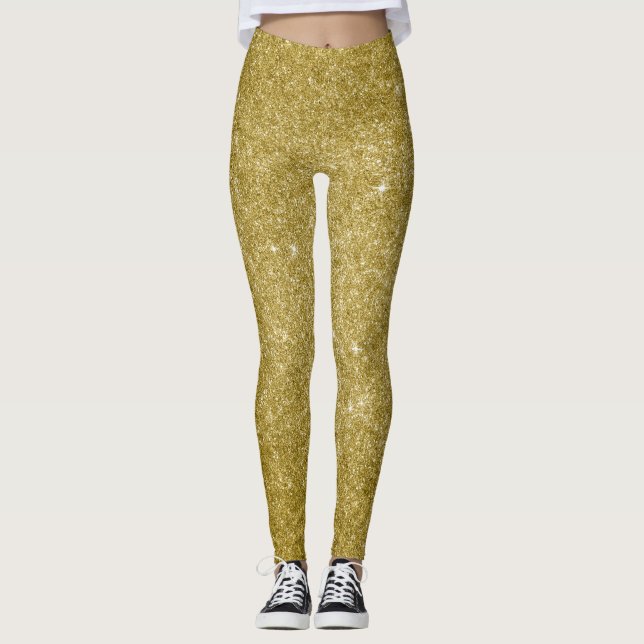 Leggings Brillo dorado glamuroso (Anverso)