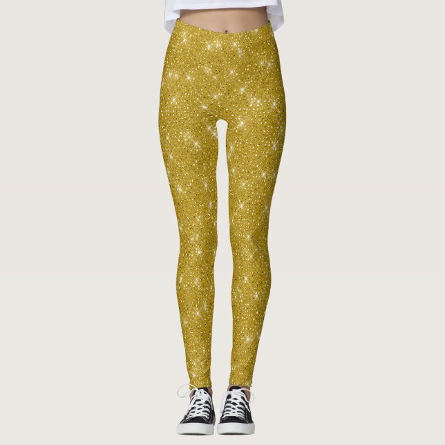 Leggings Brillo dorado glamuroso (Anverso)