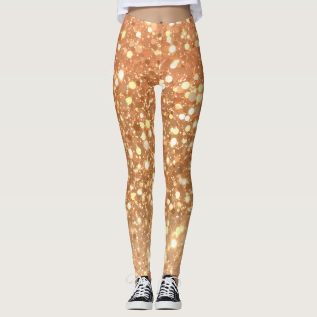 Leggings Brillo dorado glamuroso (Anverso)