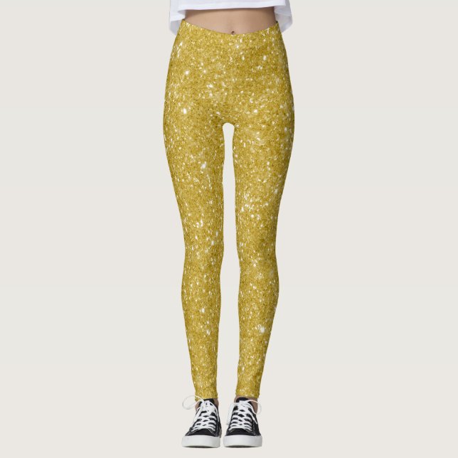 Leggings Brillo dorado glamuroso (Anverso)