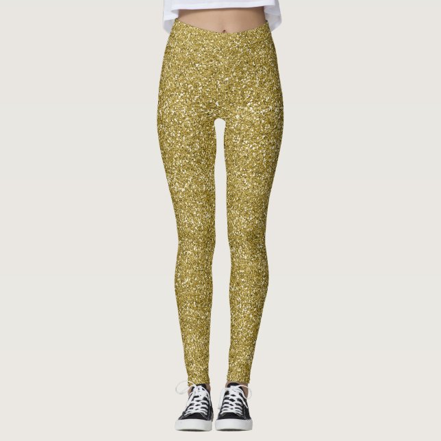 Leggings Brillo dorado glamuroso (Anverso)
