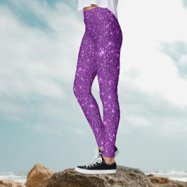 Leggings Brillo Purpura Monocromo Moderno y con Destellos