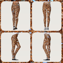 Leggings Bronze Glitzy Golden Sparkle Glam