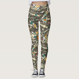 Leggings brote negro de piel de iguana