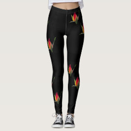 Leggings brotes de rosa amarillo y rojo perfectos en las pi