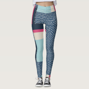 Leggings Brotes simples de pincel geométrico: bloque de col