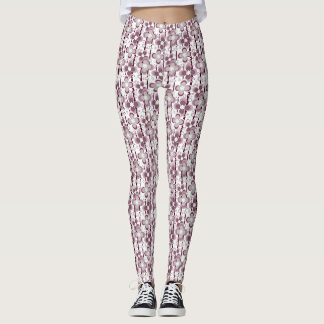 Leggings brown and white floral pattern (Anverso)