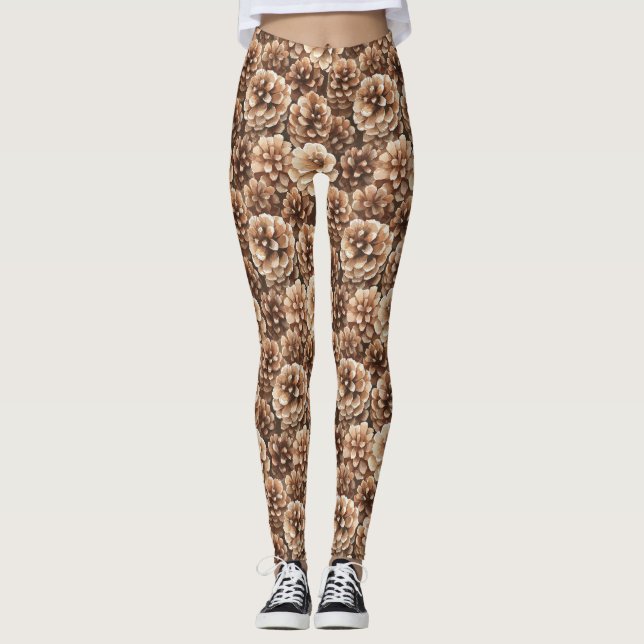 Leggings Brown Pine Cones Nature   (Anverso)