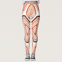 Leggings Brown Tan Naranja Swirls Resumen