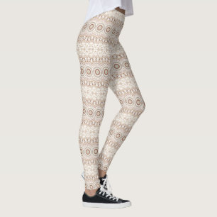 Leggings Browns y Mandala blanca Kaleidoscopio Stried