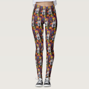 Leggings Bruja de Halloween del Perro Blanco del Territorio