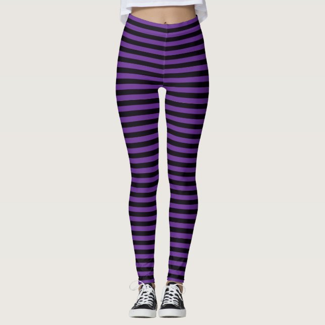 Leggings Bruja de Halloween negra y morada (Anverso)