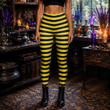 Bruja Malvada Amarillo y Negro Rayado Halloween