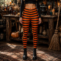 Bruja Malvada Naranja y Negro Halloween a Rayas