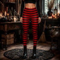 Bruja Malvada Rayas Rojas y Negras Halloween