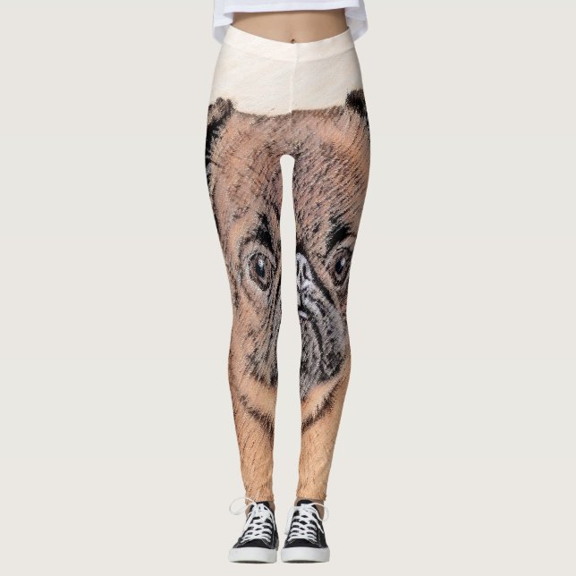 Leggings Bruselas Griffon Smooth Painting Original Dog Art (Anverso)