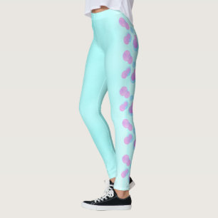 Leggings Bubble Pastel Círculo Azul Rosa Cuto Yoga Feliz Ar