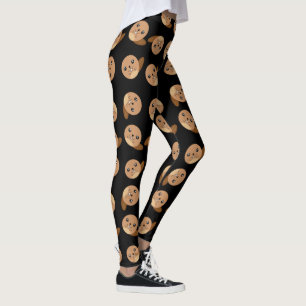 Leggings Buey kawaii negro animal del bosque