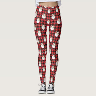Leggings Bufalo de Santa con copas de nieve y estrellas