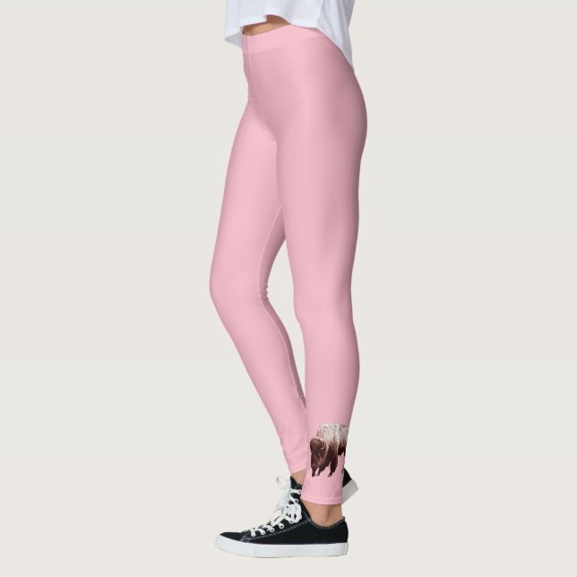 Leggings Búfalo rosa único (Izquierda)