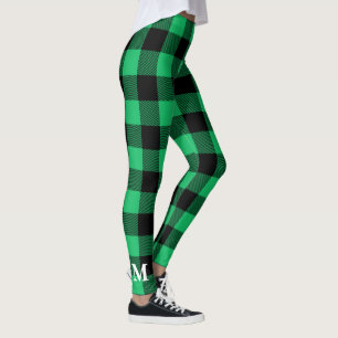 Leggings Búfalo verde y negro Check Gingham Holiday Le