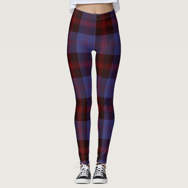 Leggings Buffalo plaid navy blue red  (Anverso)