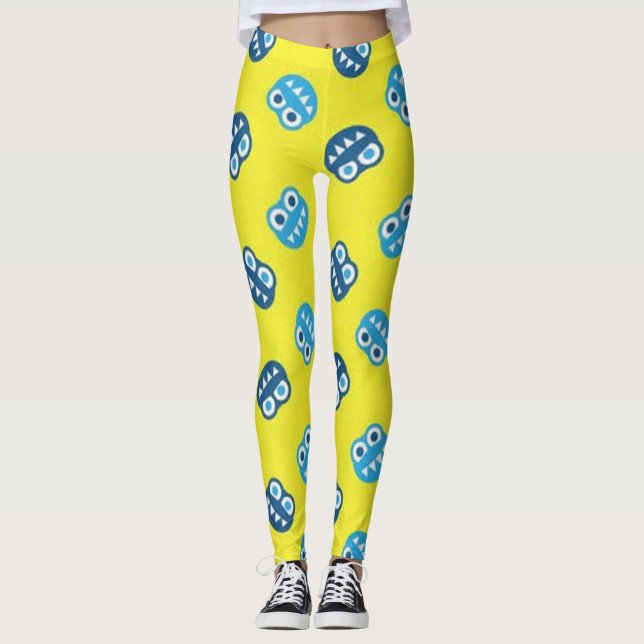 Leggings Bugs azules divertidos sonriendo (Anverso)