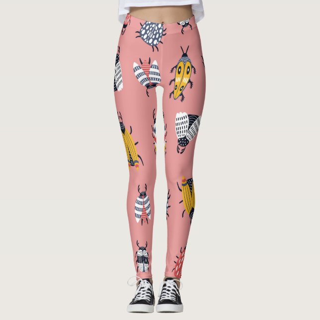 Leggings Bugs escandinavos escarabajos patrón infantil (Anverso)