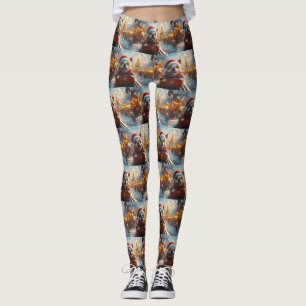 Leggings Bull Terrier Perro Montaña Rusa Navidad