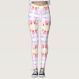 Leggings Bulldog Cachorro de Bulldog Francés Rosa Lindo Leg
