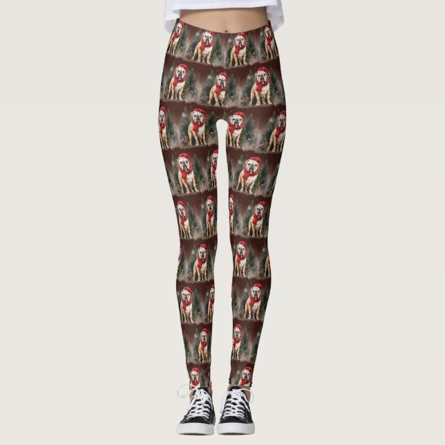 Leggings Bulldog en Navidades de nieve (Anverso)