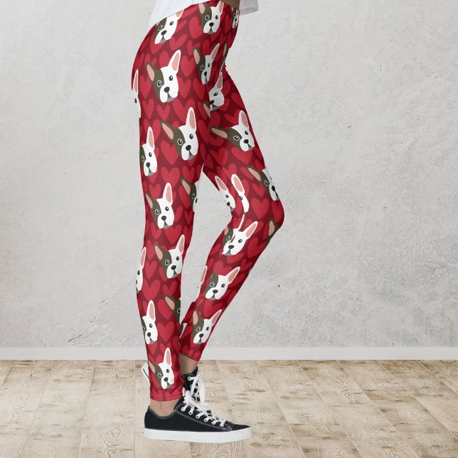 Leggings Bulldog francés adorna perro con corazones de San  (Subido por el creador)