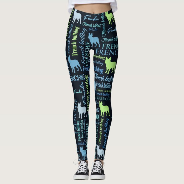 Leggings Bulldog francés - arte de la palabra de Frienchie (Anverso)
