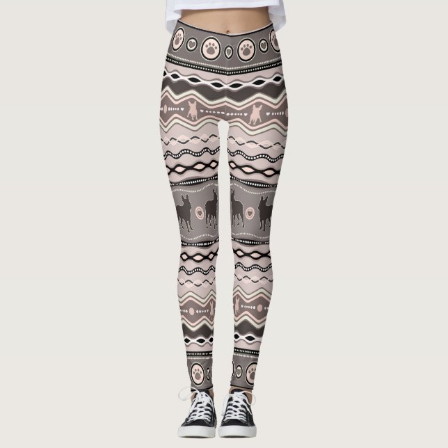 Leggings Bulldog francés - modelo decorativo en pasteles (Anverso)