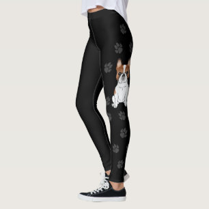 Leggings Bulldog Francés Piebald Rojo Perro de Dibujos Anim