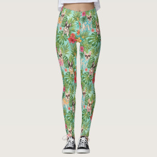 Leggings Bulldog Francés Tropical Vibes de Playa