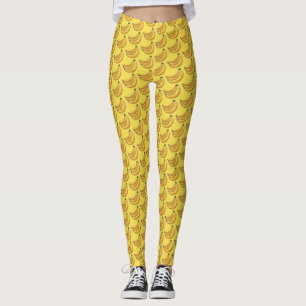 Leggings Bunch amarillo de bananas Impresión de alimentos p